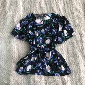 NWT Draper James Floral Smocked Blouse - Size XL